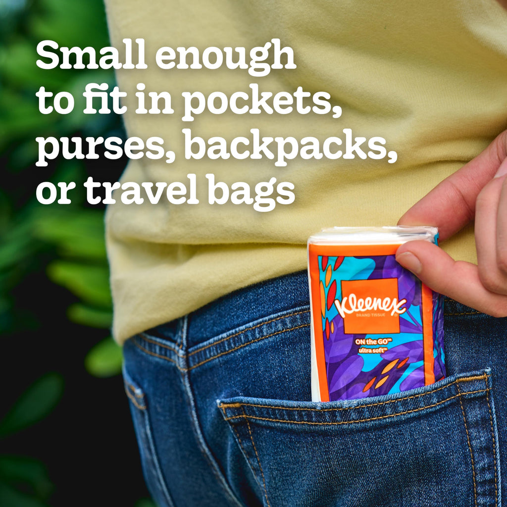 Kleenex On-The-Go Facial Tissues, 72 Travel Packs, 10 Tissues per Pack