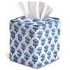 CPC 100% Cotton Piping Block Print Tissue Box Cover, Apatite Blue