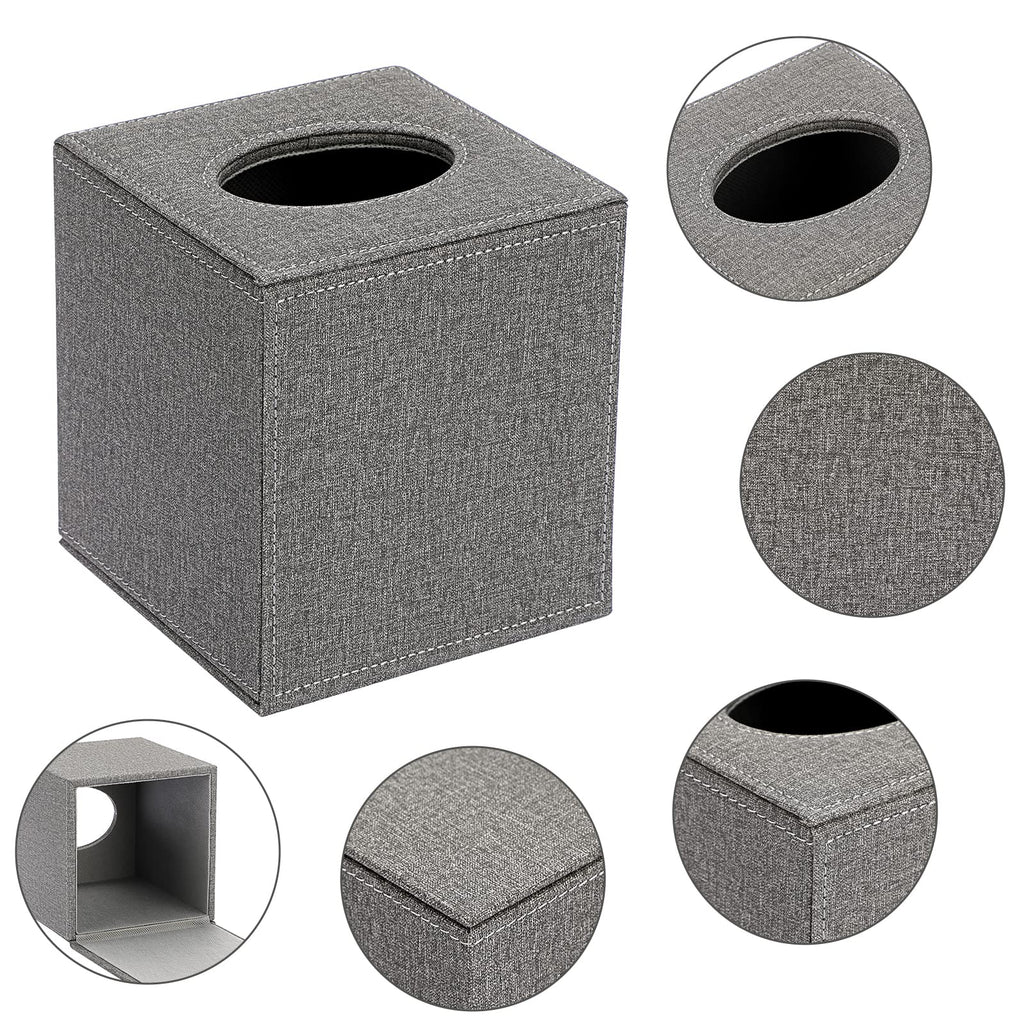 Sumnacon Square Linen Tissue Box,Magnetic Bottom Cover Tissue Box Holder