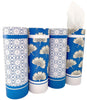 Car Tissues Holder with Facial Tissues - 4 PK - Travel Tissue Tubes Box Container Perfect Fit for Car Cup Holder Car Tissues Cylinder (Blue)