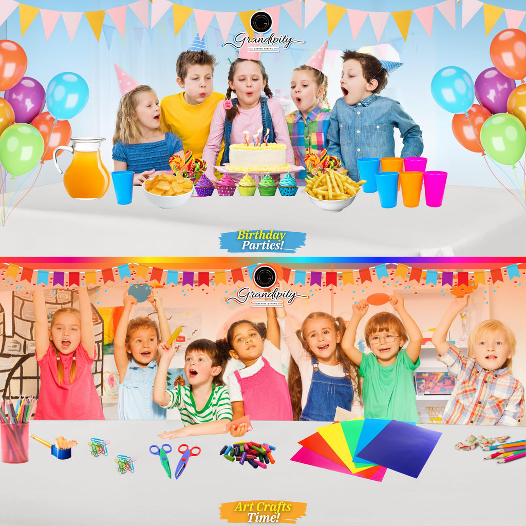 Grandipity Plastic Table Cloth Disposable 12 Pack 54” x 108” Rectangle