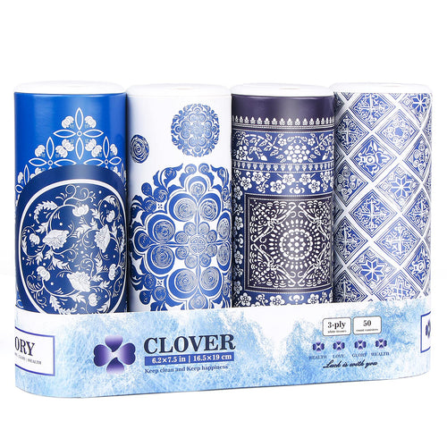 Car Round Canned Tissue Box Cup Holder Facial Tissues,Cylinder Tube Face Towel,4 Canister 3-Ply Car Napkins for Travel Tissue Bulk Fit Home,Office,School by CLOVER