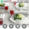 PARTY BARGAINS 1 Disposable Table Cover - 54" X 54" White Table Cover, 3 Ply Paper & Plastic Tablecloth