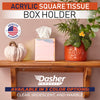 Acrylic Tissue Box Holder, Clear Dispenser for Facial Tissues, Napkins, and Dryer Sheets. Perfect for Bathrooms, Desks, Countertops, Vanities, Bedrooms, and Nightstands (Square, Iridescent)